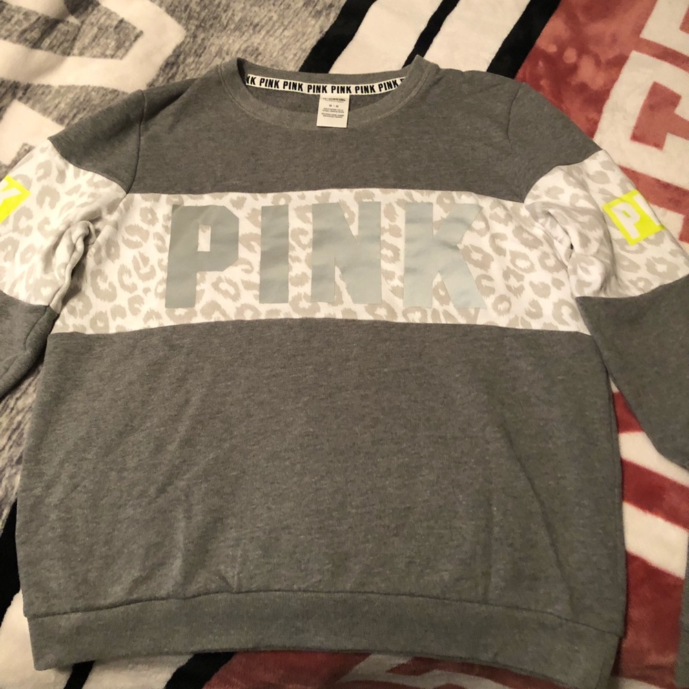 Grey PINK Crewneck Sweatshirt!!